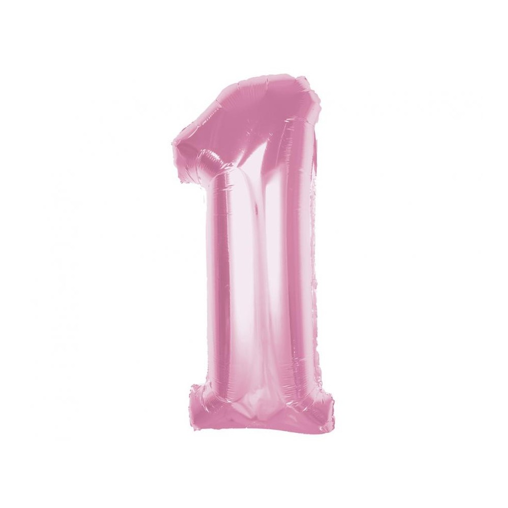 Number Light Pink Pink Number 1 Foil Balloon 92 cm