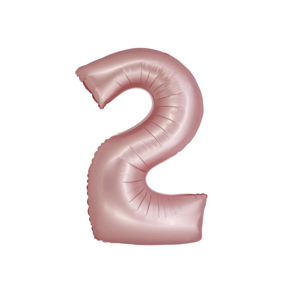 Number Light Pink Mat Pink number 2 foil balloon 76 cm