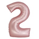 Number Light Pink Mat Pink number 2 foil balloon 76 cm