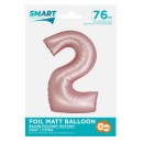 Number Light Pink Mat Pink number 2 foil balloon 76 cm