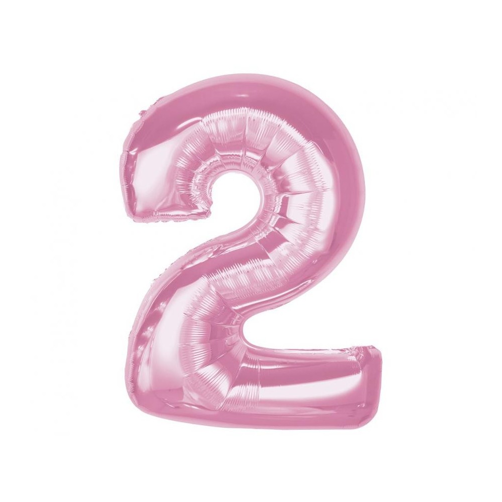 Number Light Pink Pink Number 2 Foil Balloon 92 cm