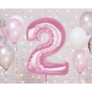 Number Light Pink Pink Number 2 Foil Balloon 92 cm