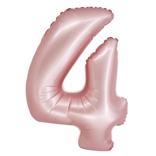 Number Light Pink Mat Pink Number 4 Foil Balloon 76 cm