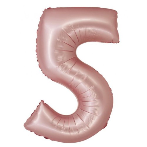 Number Light Pink Mat Pink number 5 foil balloon 76 cm