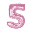 Number Light Pink Pink Number 5 Foil Balloon 92 cm