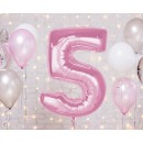 Number Light Pink Pink Number 5 Foil Balloon 92 cm