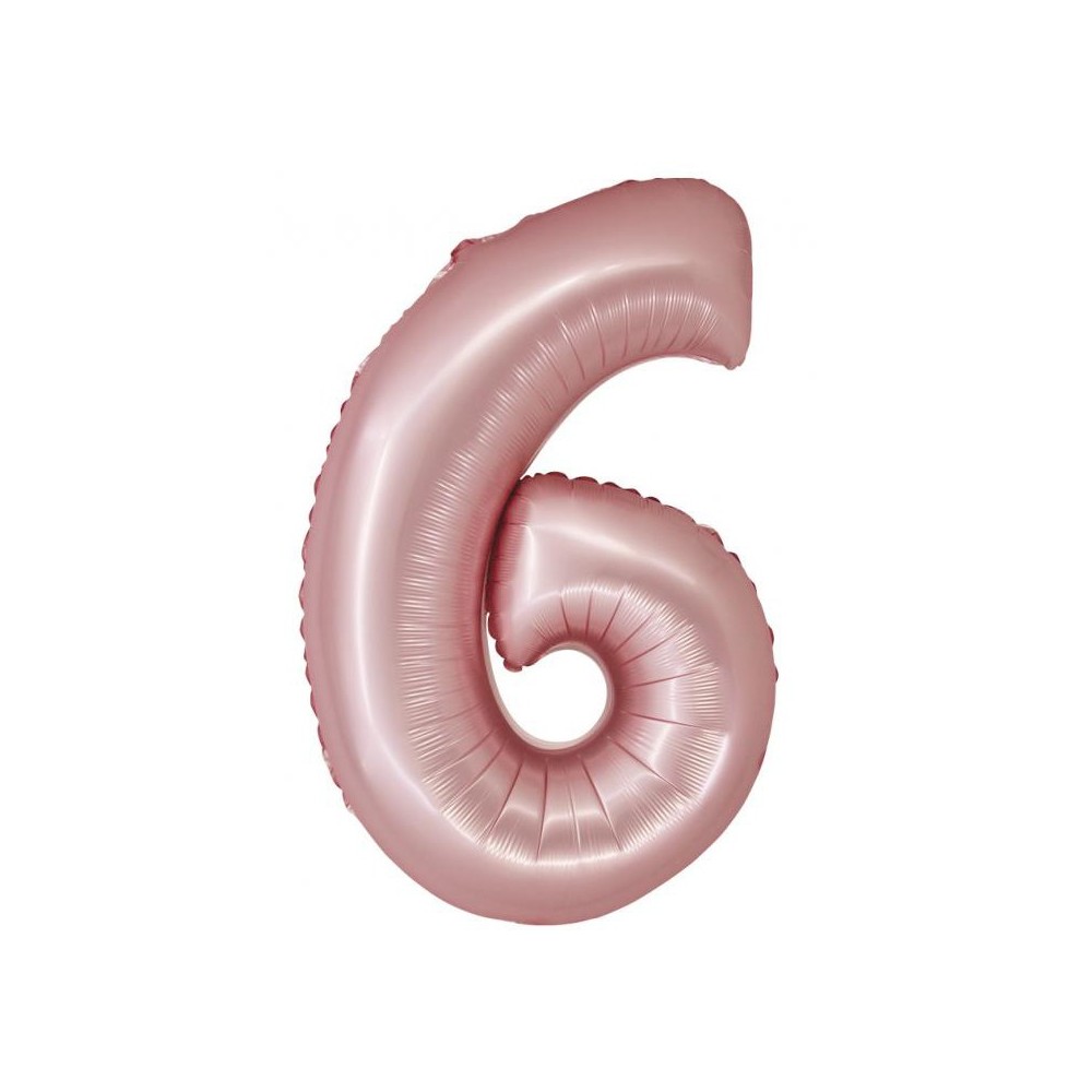 Number Light Pink Mat Pink Number 6 Foil Balloon 76 cm