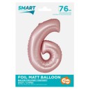 Number Light Pink Mat Pink Number 6 Foil Balloon 76 cm