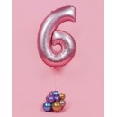 Number Light Pink Mat Pink Number 6 Foil Balloon 76 cm