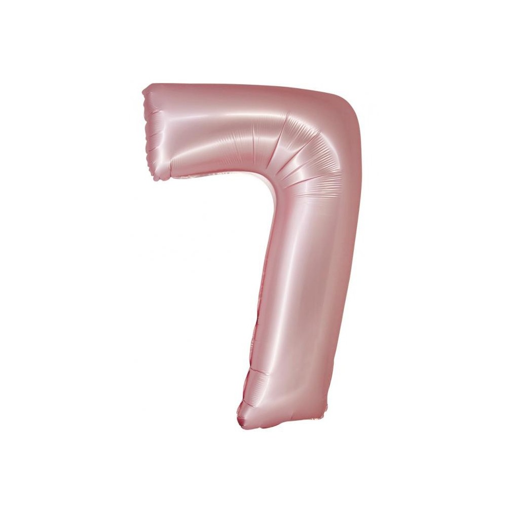 Number Light Pink Mat Pink number 7 foil balloon 76 cm