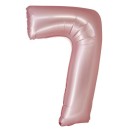 Number Light Pink Mat Pink number 7 foil balloon 76 cm