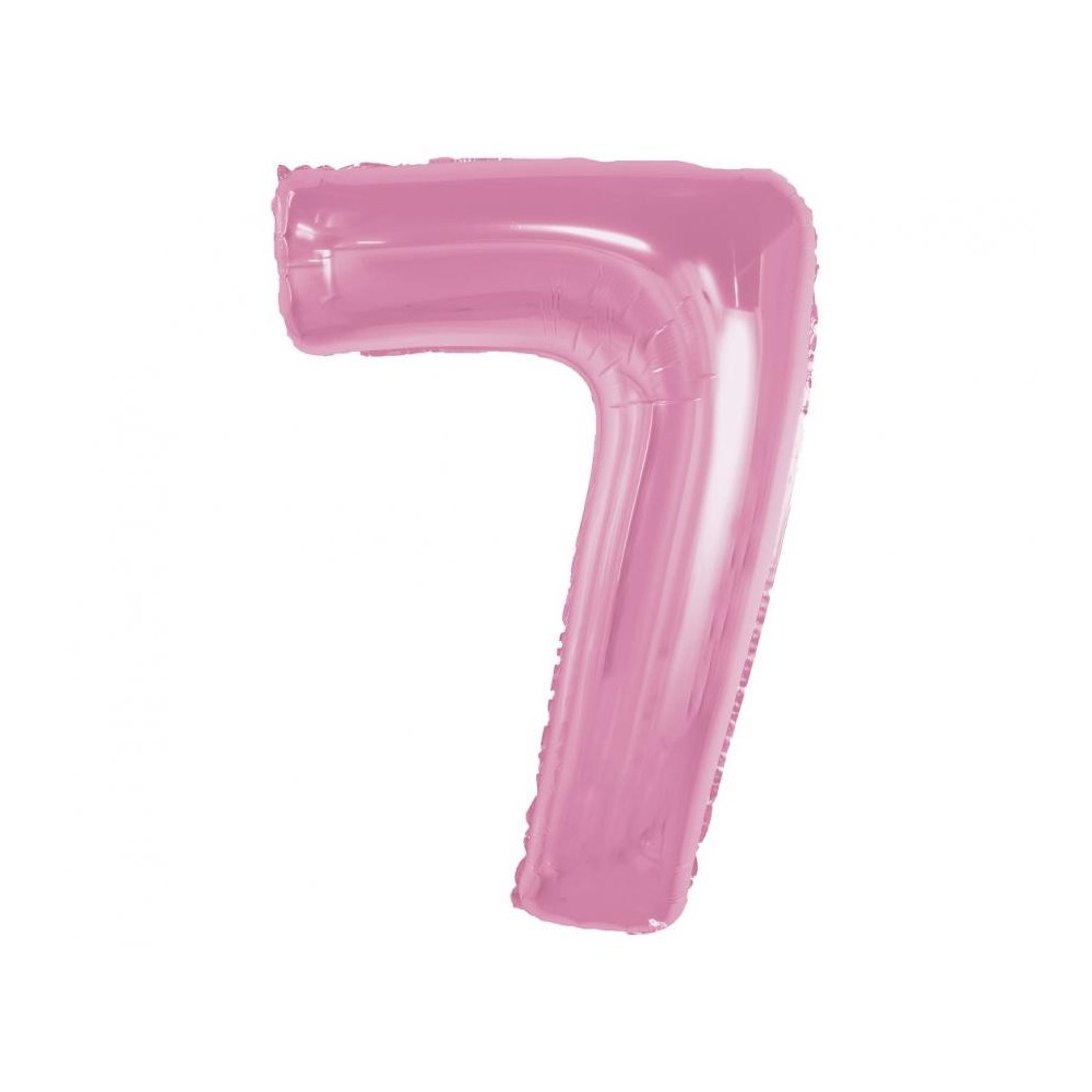 Number Light Pink Pink Number 7 Foil Balloon 92 cm