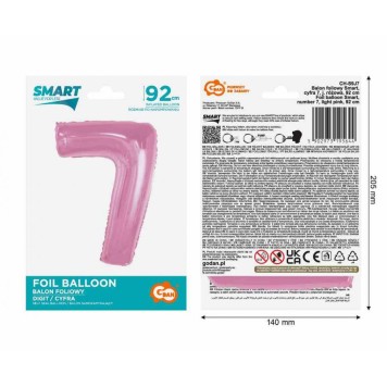 Number Light Pink Pink Number 7 Foil Balloon 92 cm