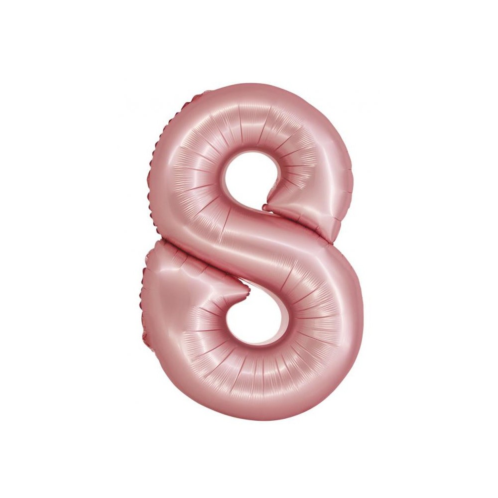 Number Light Pink Mat Pink 8 number foil balloon 76 cm