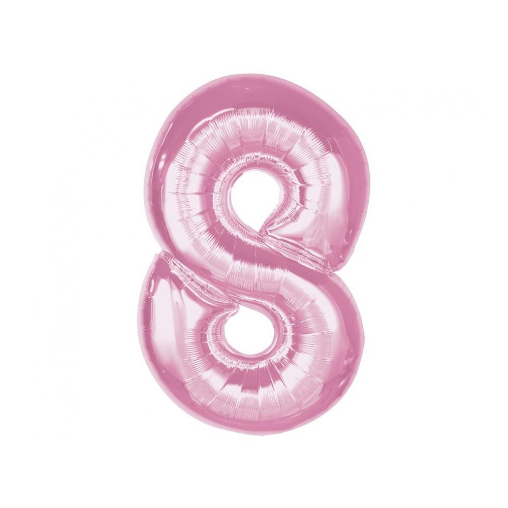 Number Light Pink Light Pink Number 8 Foil Balloon 92 cm
