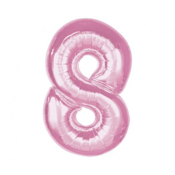 Number Light Pink Light Pink Number 8 Foil Balloon 92 cm