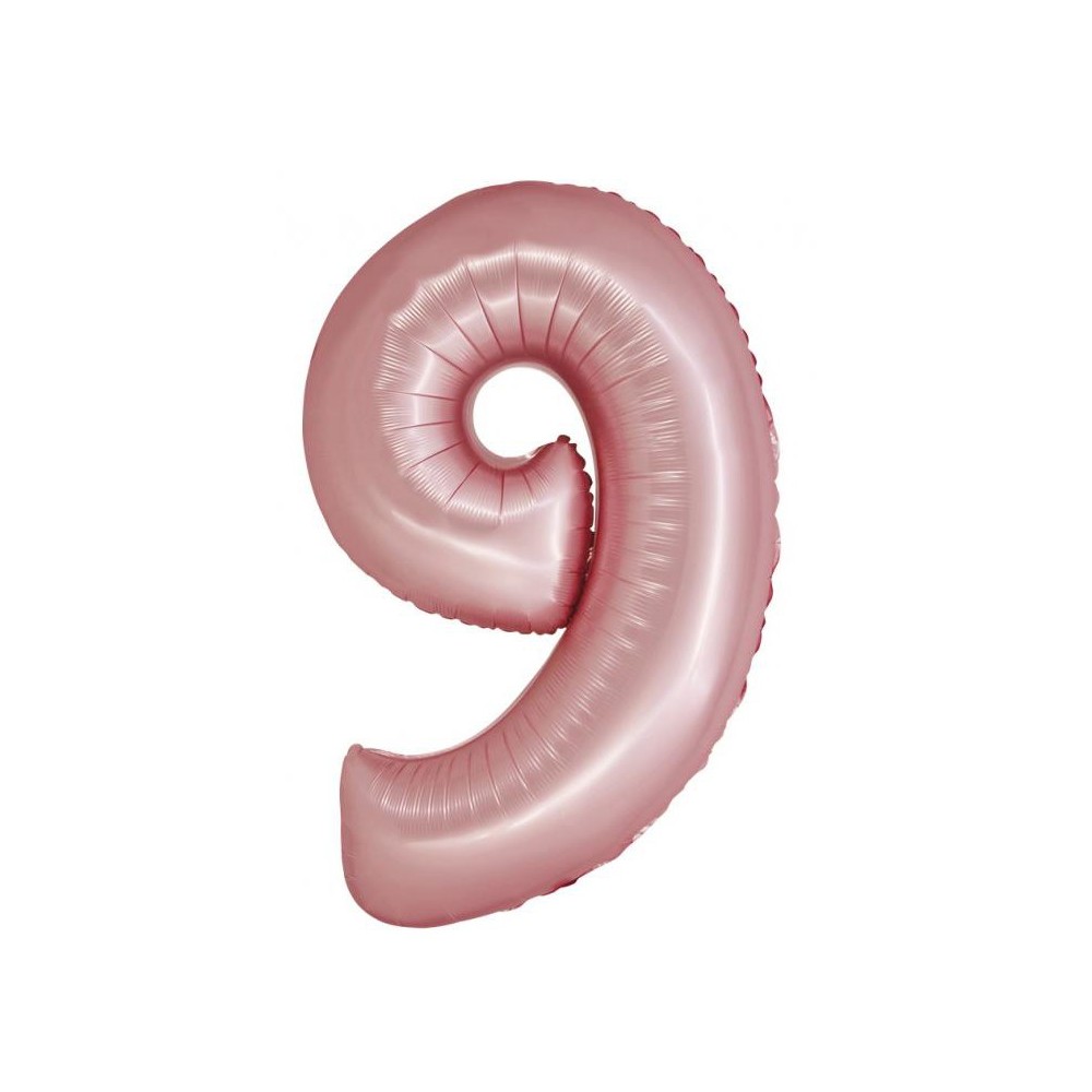 Number Light Pink Mat Pink number 9 foil balloon 76 cm