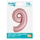 Number Light Pink Mat Pink number 9 foil balloon 76 cm