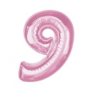 Number Light Pink Pink Number 9 Foil Balloon 92 cm