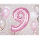 Number Light Pink Pink Number 9 Foil Balloon 92 cm
