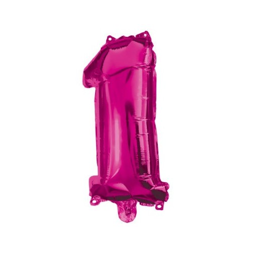 Number Hot Pink number 1 foil balloon 95 cm