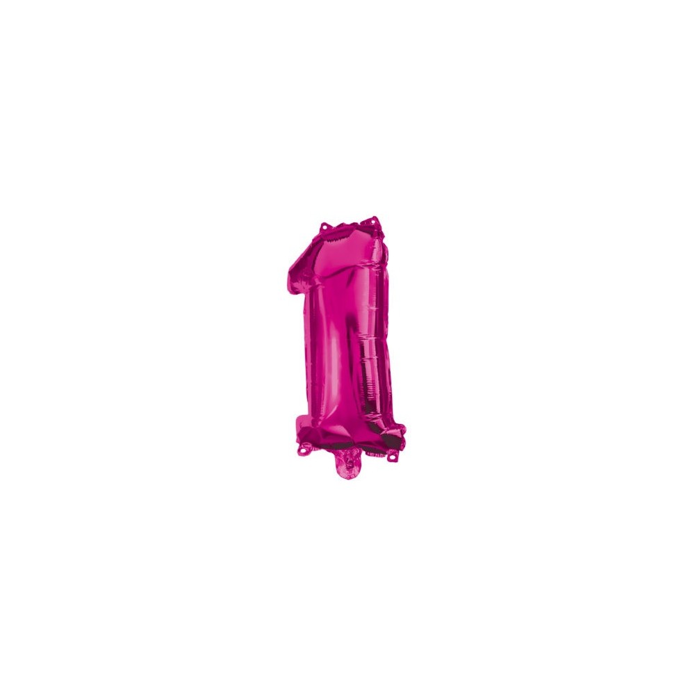 Number Hot Pink number 1 foil balloon 95 cm