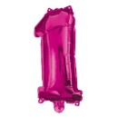 Number Hot Pink number 1 foil balloon 95 cm