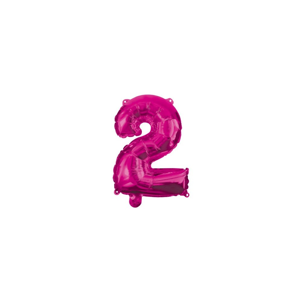Number Hot Pink number 2 foil balloon 95 cm