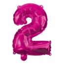 Number Hot Pink number 2 foil balloon 95 cm