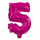 Number Hot Pink Number 5 Foil Balloon 95 cm