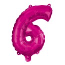 Number Hot Pink number 6 foil balloon 95 cm