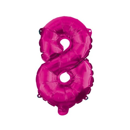 Number Hot Pink number 8 foil balloon 95 cm