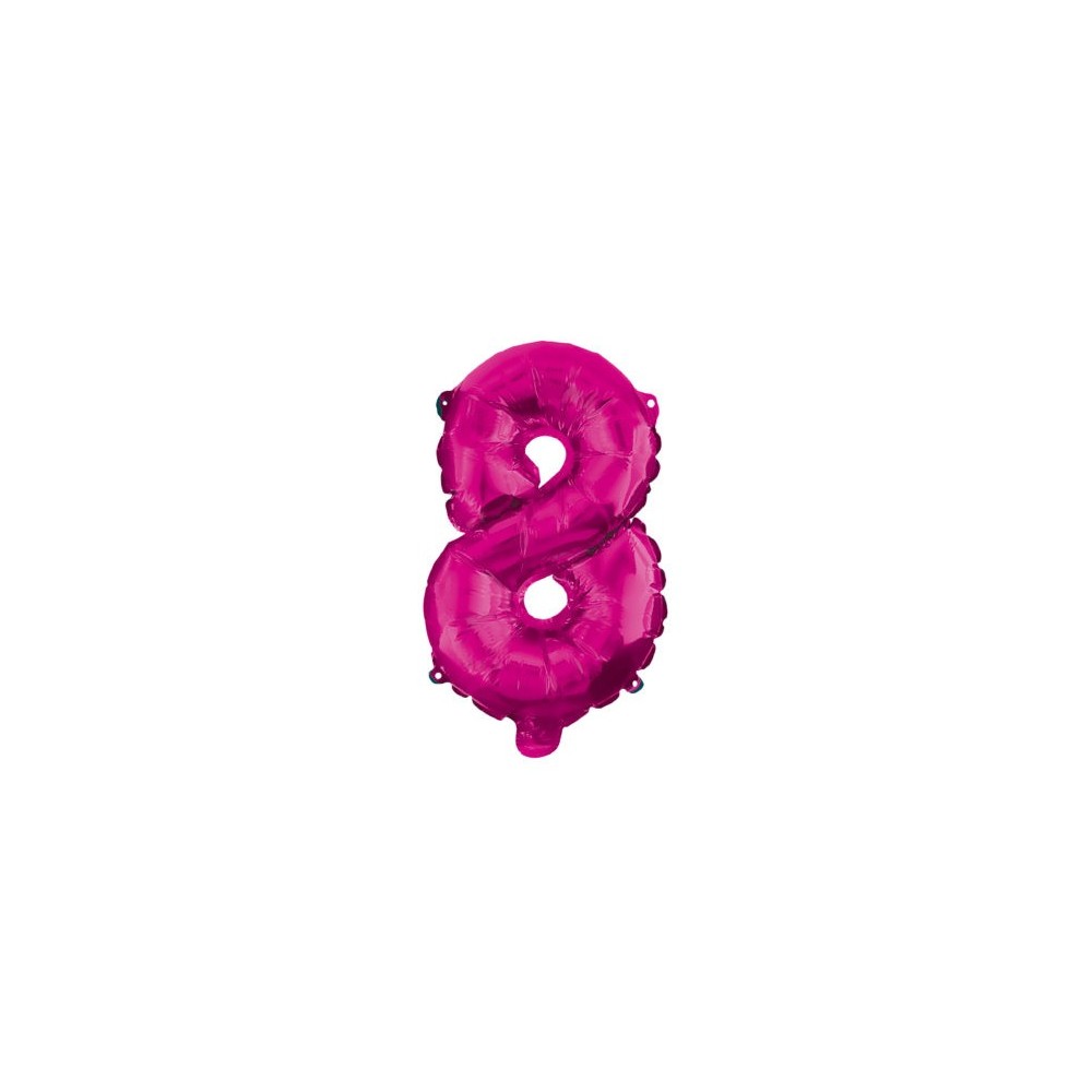 Number Hot Pink number 8 foil balloon 95 cm