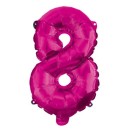 Number Hot Pink number 8 foil balloon 95 cm
