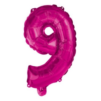 Number Hot Pink Number 9 Foil Balloon 95 cm