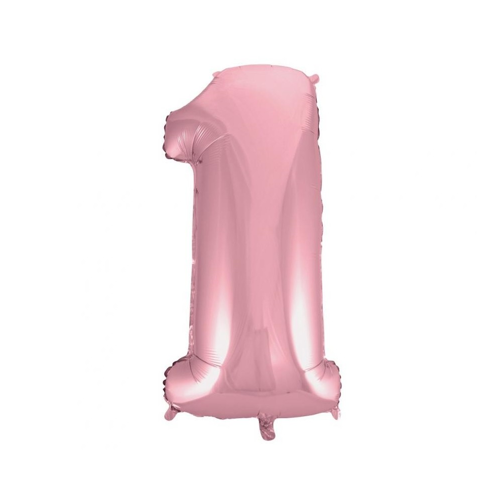 Number Light Pink, Number 1 Foil Balloon 92 cm