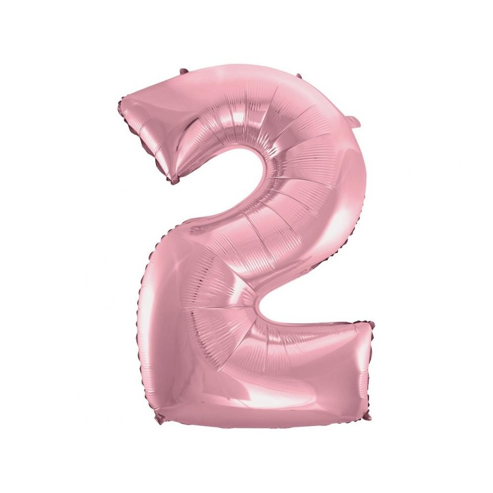 Number Light Pink, Pink number 2 foil balloon 92 cm