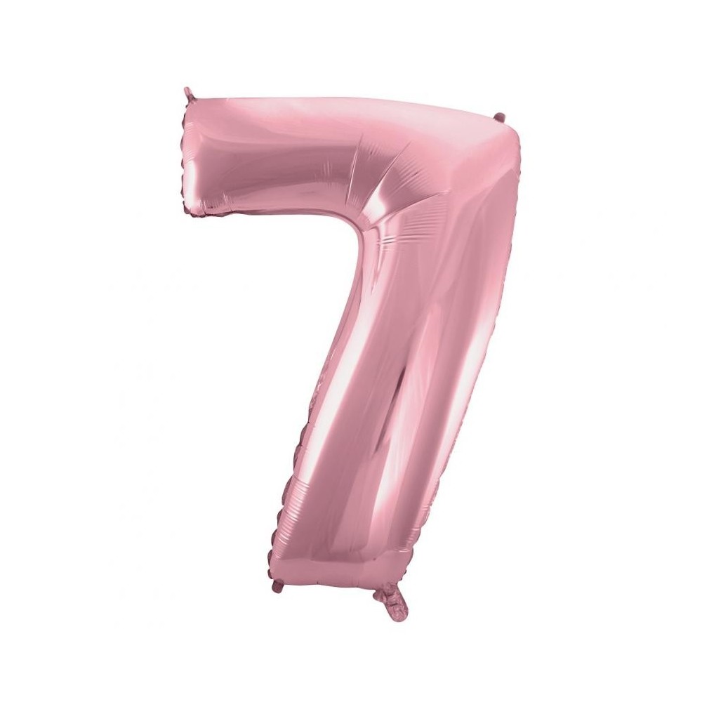Number Light Pink, Number 7 Foil Balloon 92 cm