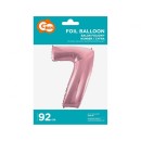Number Light Pink, Number 7 Foil Balloon 92 cm