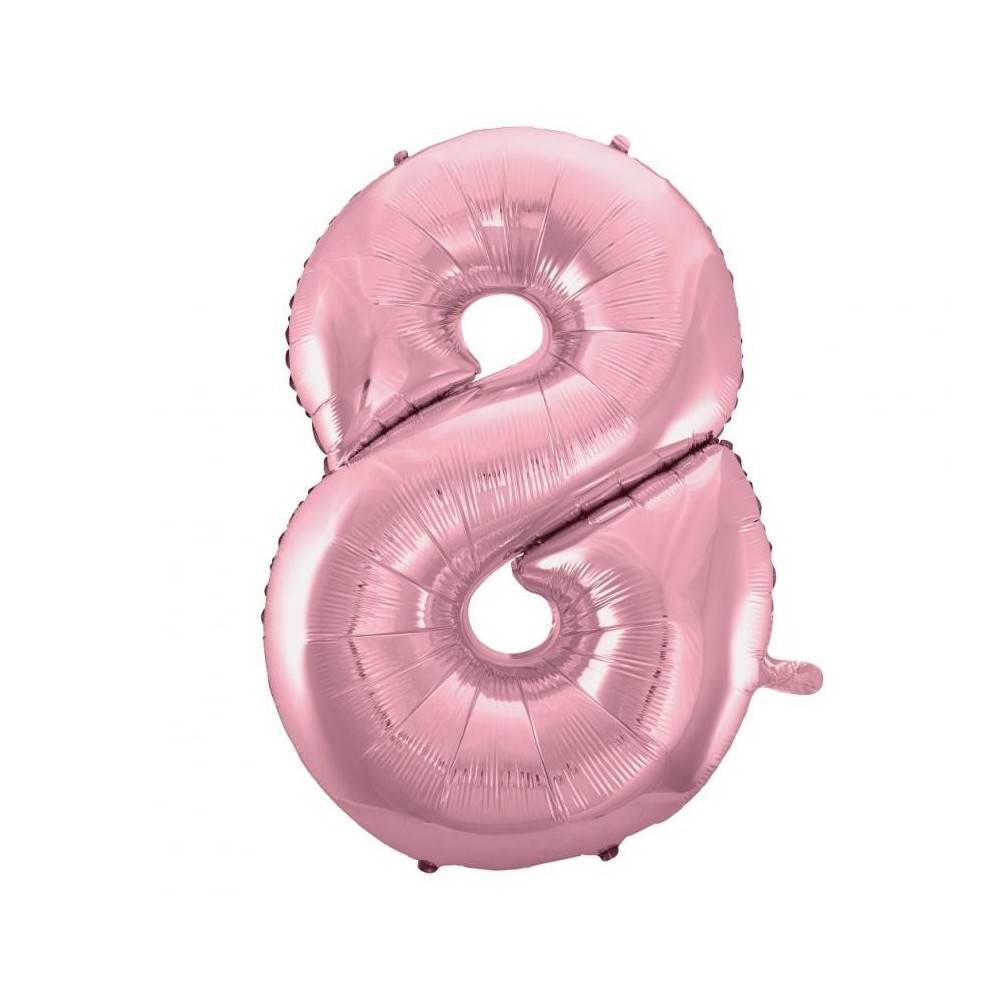 Number Light Pink, Number 8 Foil Balloon 92 cm