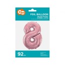 Number Light Pink, Number 8 Foil Balloon 92 cm