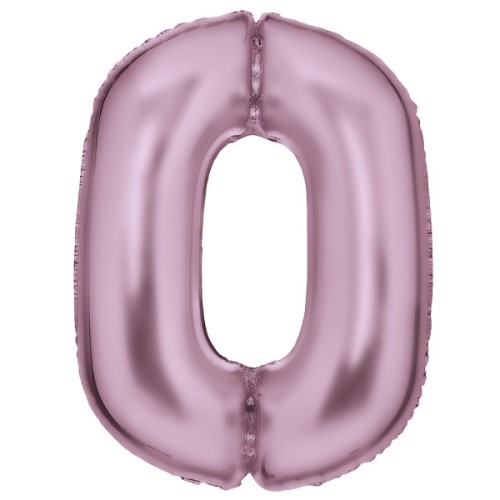 Number Lustre Pastel Pink, Pink Number 0 Foil Balloon 86 cm
