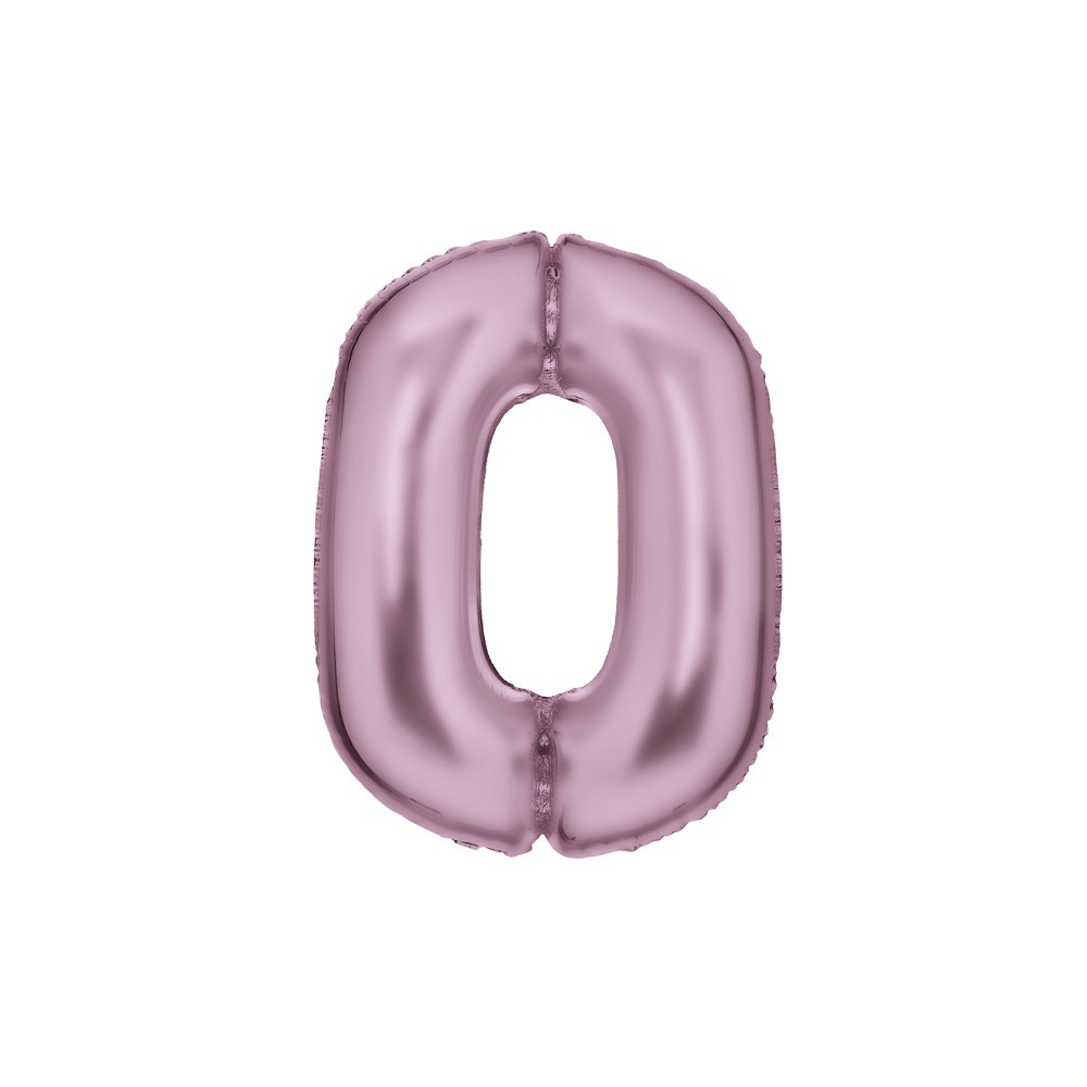 Number Lustre Pastel Pink, Pink Number 0 Foil Balloon 86 cm