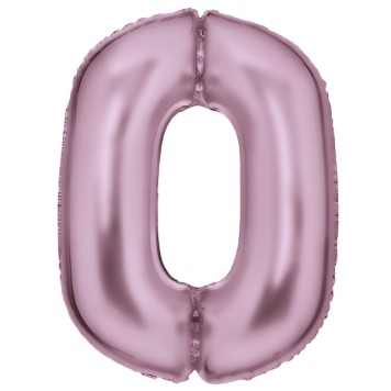Number Lustre Pastel Pink, Pink Number 0 Foil Balloon 86 cm