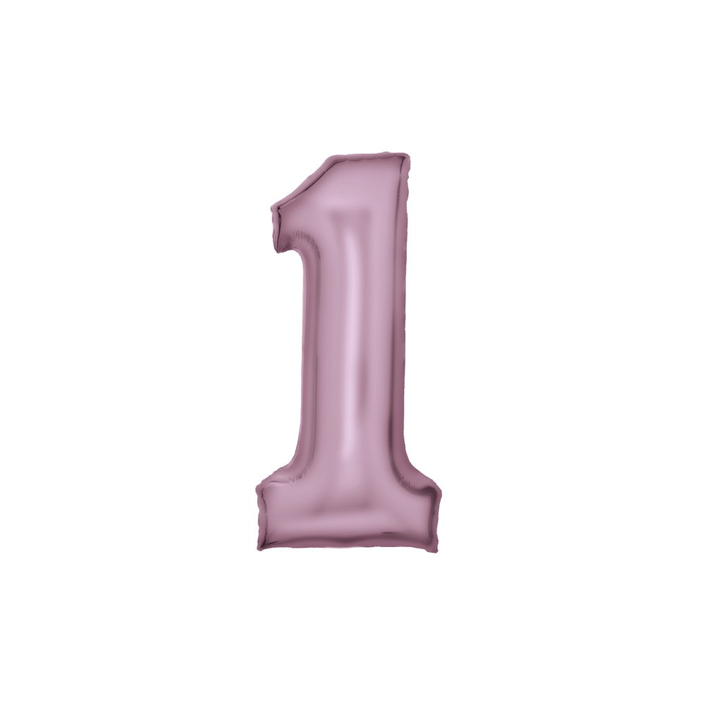 Number Pink Lustre Pastel Pink Number 1 Foil Balloon 86 cm