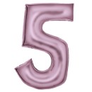 Number Lustre Pastel Pink, Pink Number 5 Foil Balloon 86 cm