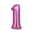 Number Satin Pink Pink Number 1 Foil Balloon 76 cm