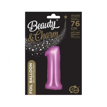 Number Satin Pink Pink Number 1 Foil Balloon 76 cm
