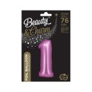 Number Satin Pink Pink Number 1 Foil Balloon 76 cm