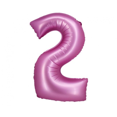 Number Satin Pink, Pink Number 2 Foil Balloon 76 cm